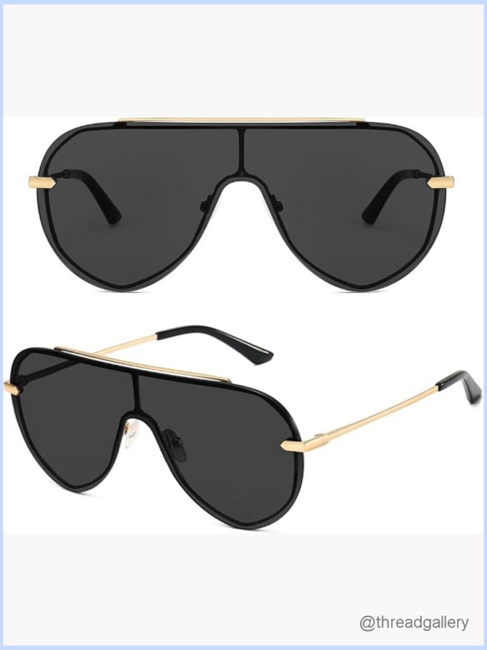 Oversized Shield Sunglasses Trendy UV Protection Large Frame Shades